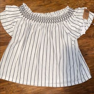American Eagle off the shoulder striped top